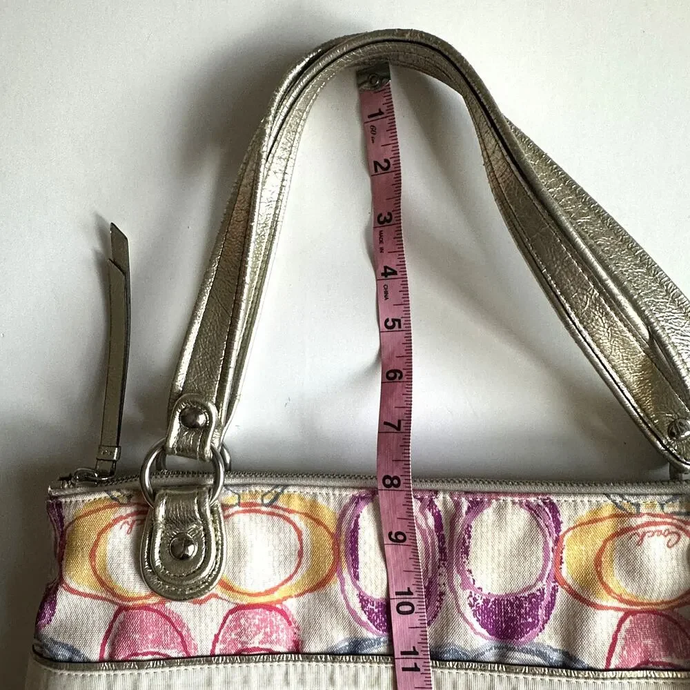 Coach Poppy Dream Glam Tote Multicolor Signature C Shoulder Bag Purse 19023